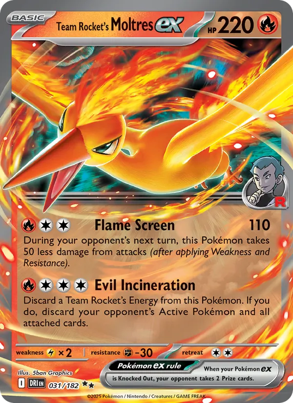 Team Rocket's Moltres ex Destined Rivals 031/182