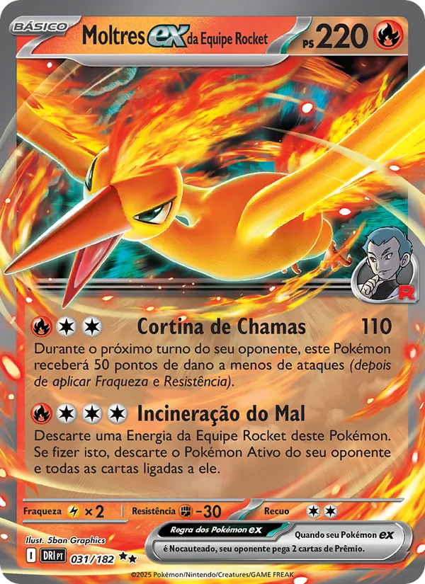 Moltres ex da Equipe Rocket Rivais Predestinados 031/182