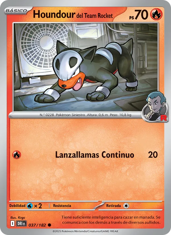 Houndour del Team Rocket Rivales Predestinados 037/182