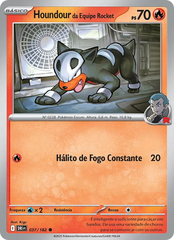 Houndour da Equipe Rocket Rivais Predestinados 037/182