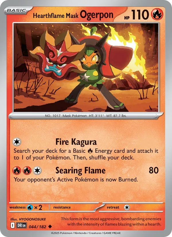 Hearthflame Mask Ogerpon Destined Rivals 044/182