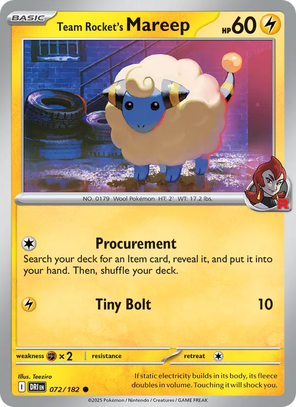 Team Rocket's Mareep Destined Rivals 072/182