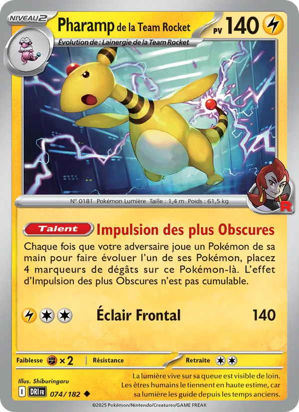 Pharamp de la Team Rocket Rivalités Destinées 074/182