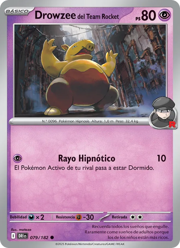 Drowzee del Team Rocket Rivales Predestinados 079/182
