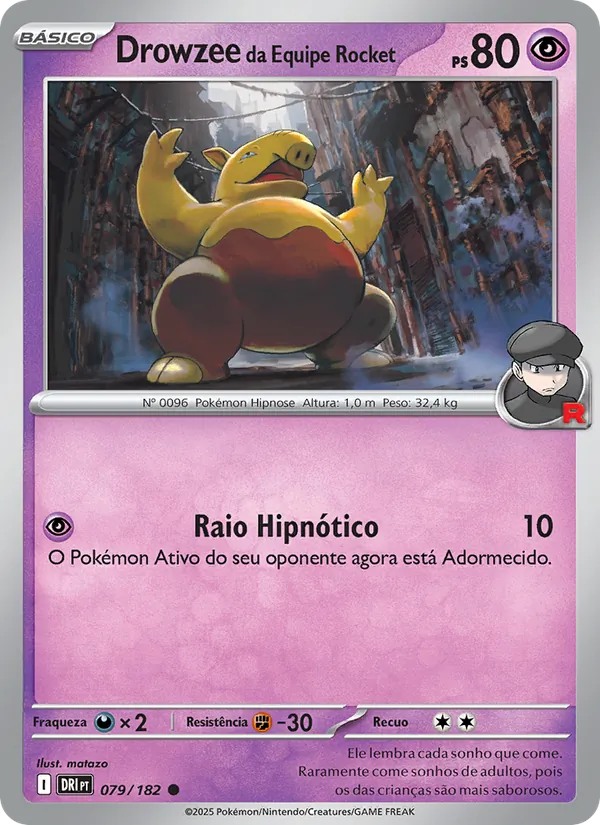 Drowzee da Equipe Rocket Rivais Predestinados 079/182