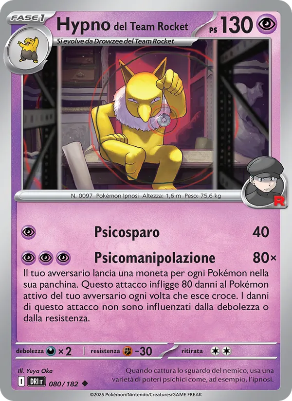 Hypno del Team Rocket Rivali Predestinati 080/182