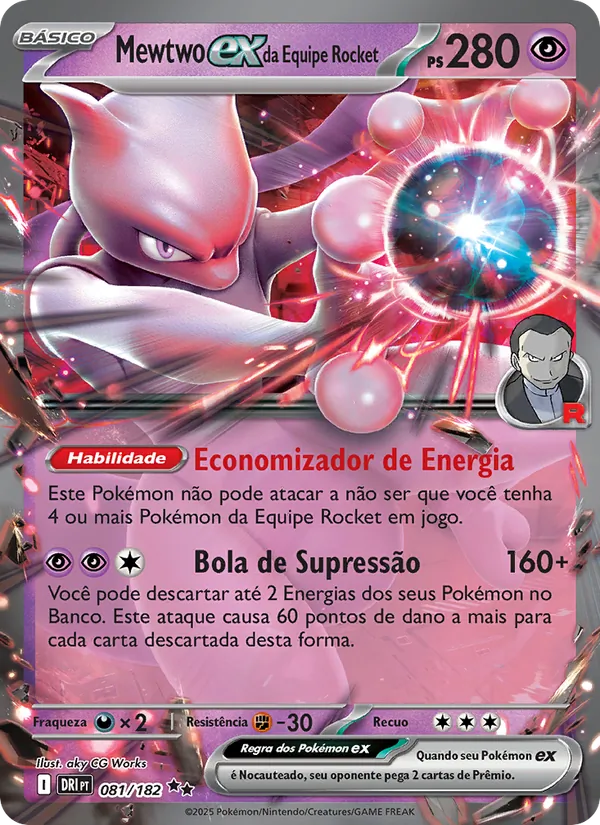 Mewtwo ex da Equipe Rocket Rivais Predestinados 081/182