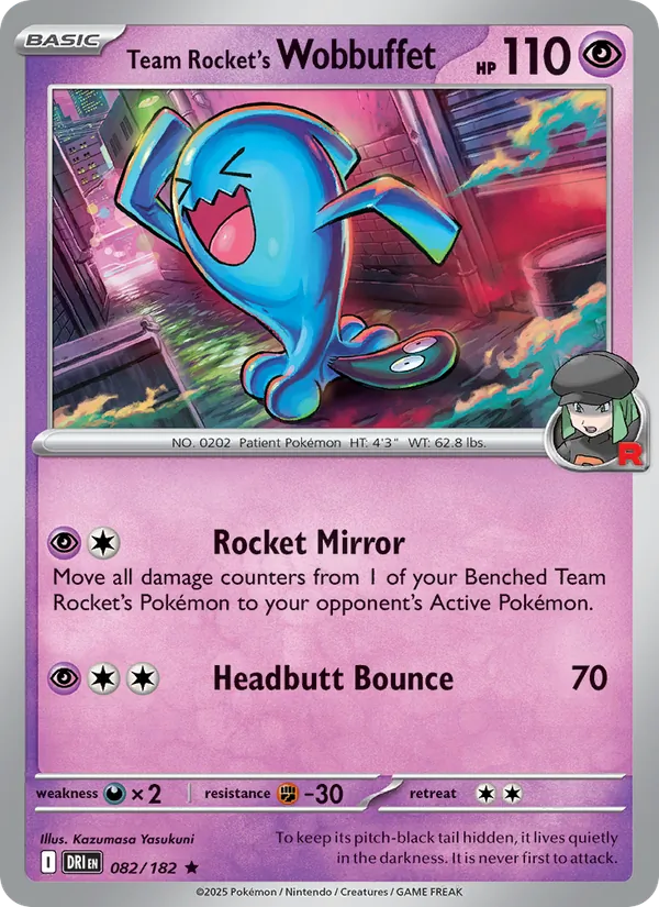 Team Rocket's Wobbuffet Destined Rivals 082/182