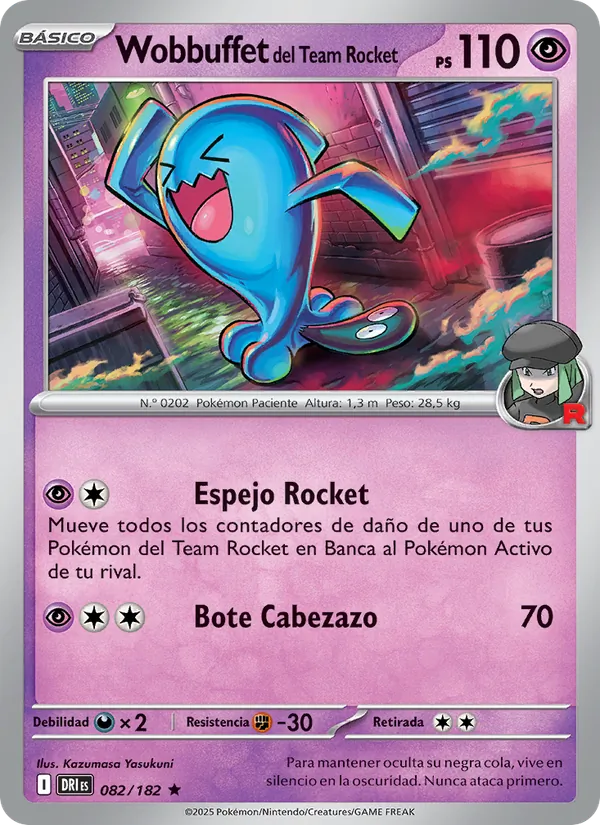 Wobbuffet del Team Rocket Rivales Predestinados 082/182