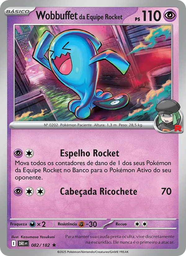 Wobbuffet da Equipe Rocket Rivais Predestinados 082/182