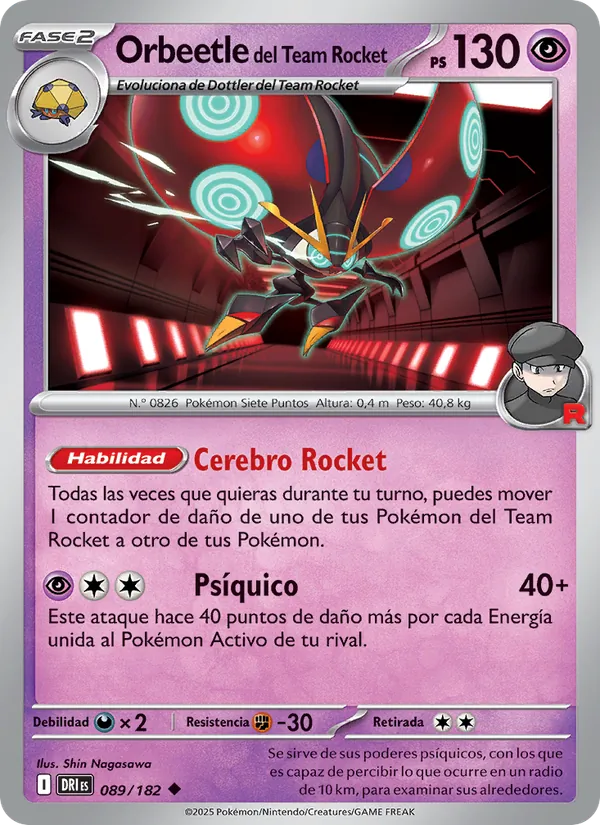 Orbeetle del Team Rocket Rivales Predestinados 089/182