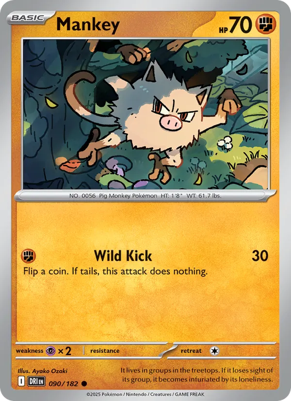 Mankey Destined Rivals 090/182