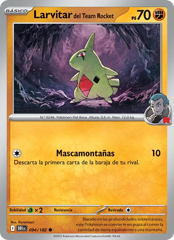 Larvitar del Team Rocket Rivales Predestinados 094/182
