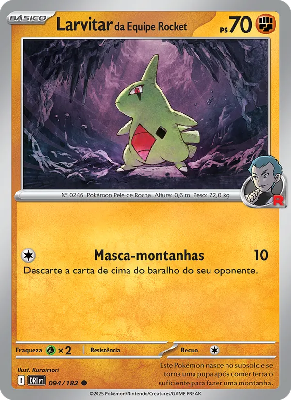 Larvitar da Equipe Rocket Rivais Predestinados 094/182