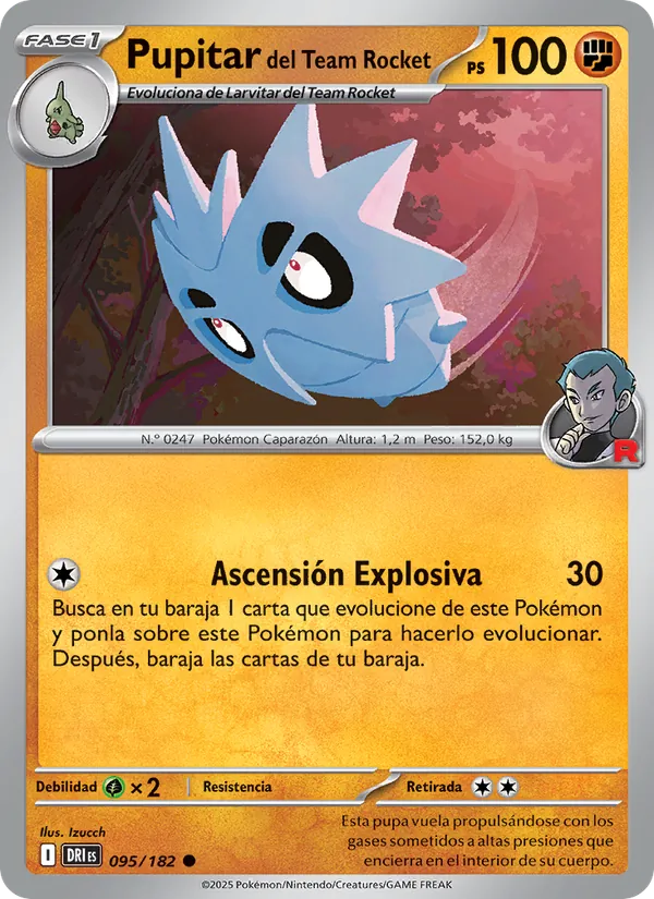 Pupitar del Team Rocket Rivales Predestinados 095/182