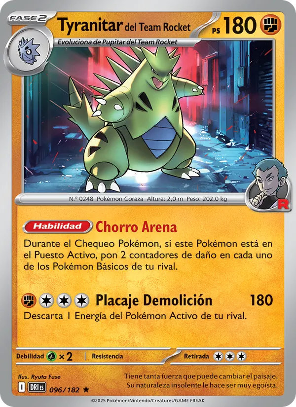 Tyranitar del Team Rocket Rivales Predestinados 096/182
