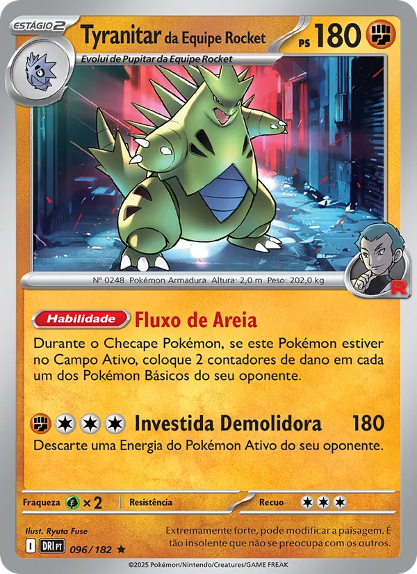 Tyranitar da Equipe Rocket Rivais Predestinados 096/182