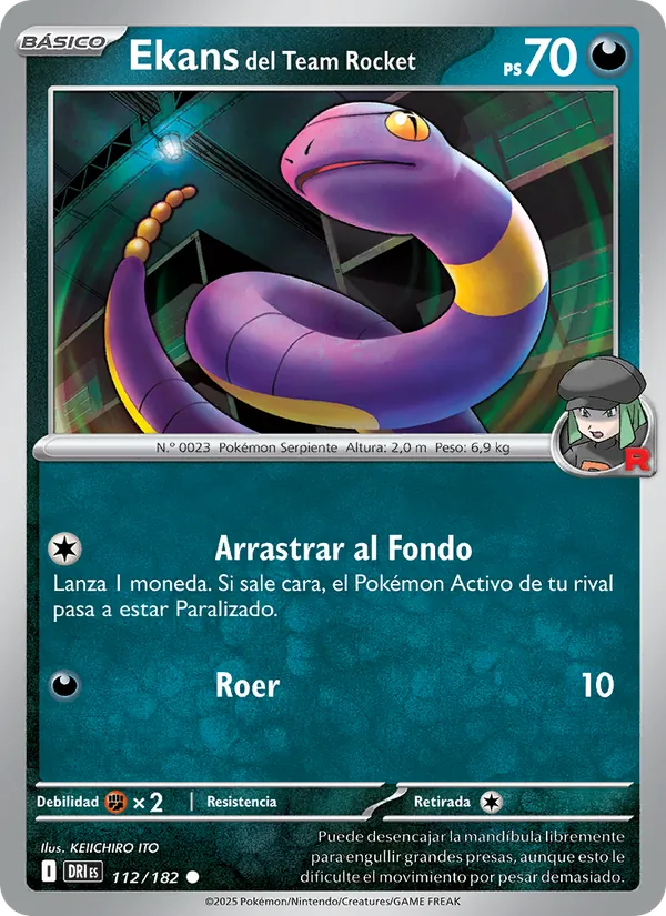 Ekans del Team Rocket Rivales Predestinados 112/182