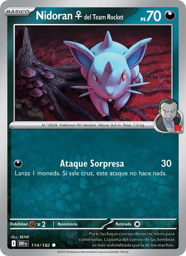 Nidoran♀ del Team Rocket Rivales Predestinados 114/182