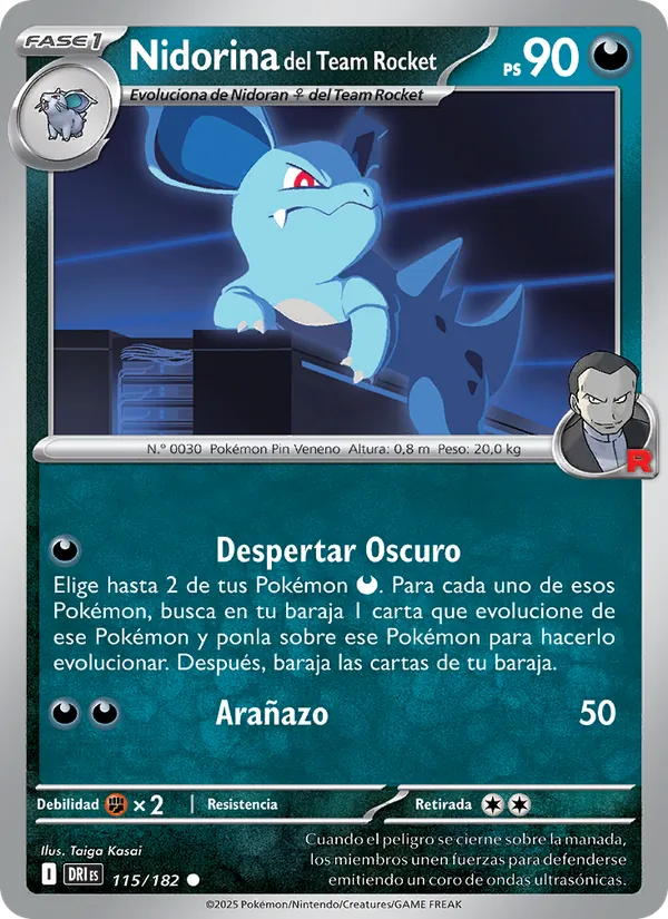Nidorina del Team Rocket Rivales Predestinados 115/182