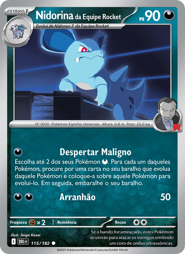 Nidorina da Equipe Rocket Rivais Predestinados 115/182