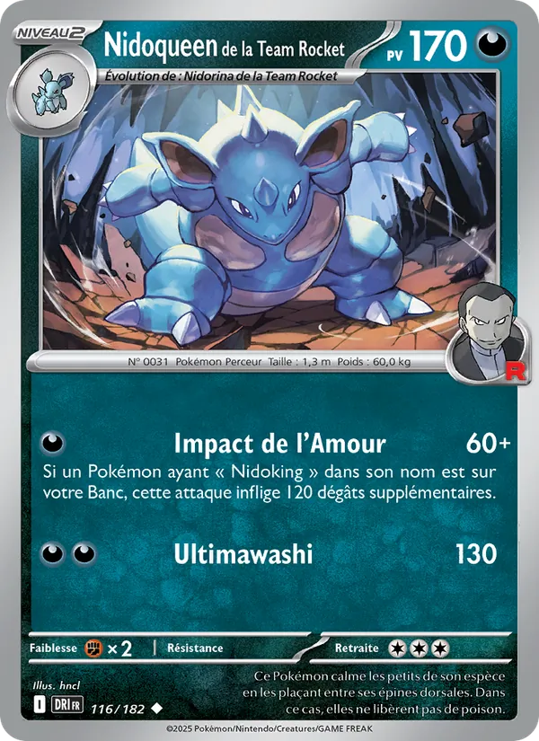 Nidoqueen de la Team Rocket Rivalités Destinées 116/182