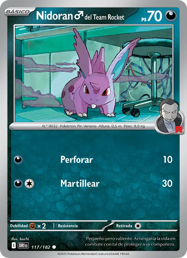 Nidoran♂ del Team Rocket Rivales Predestinados 117/182