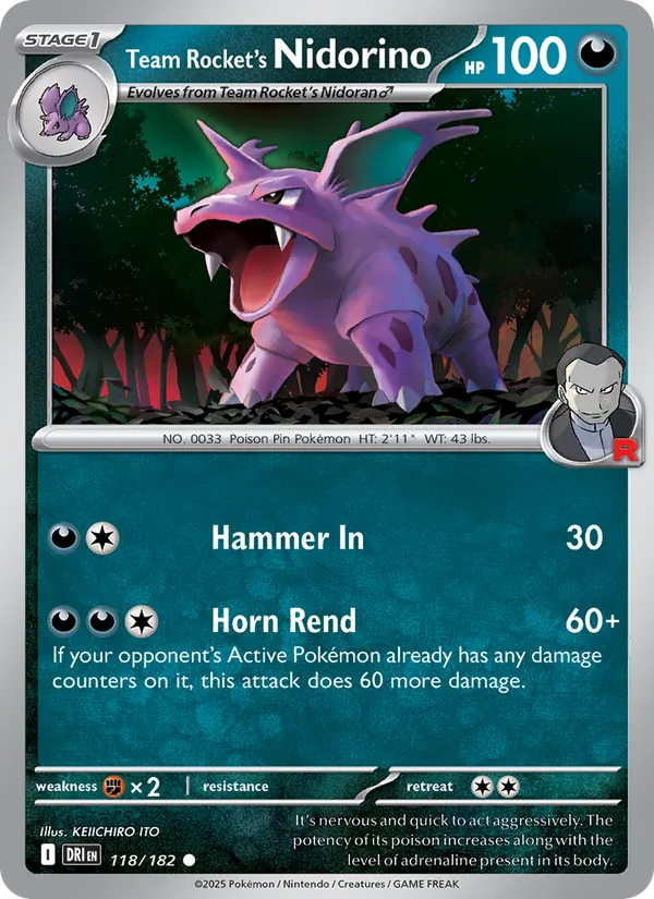 Team Rocket's Nidorino Destined Rivals 118/182