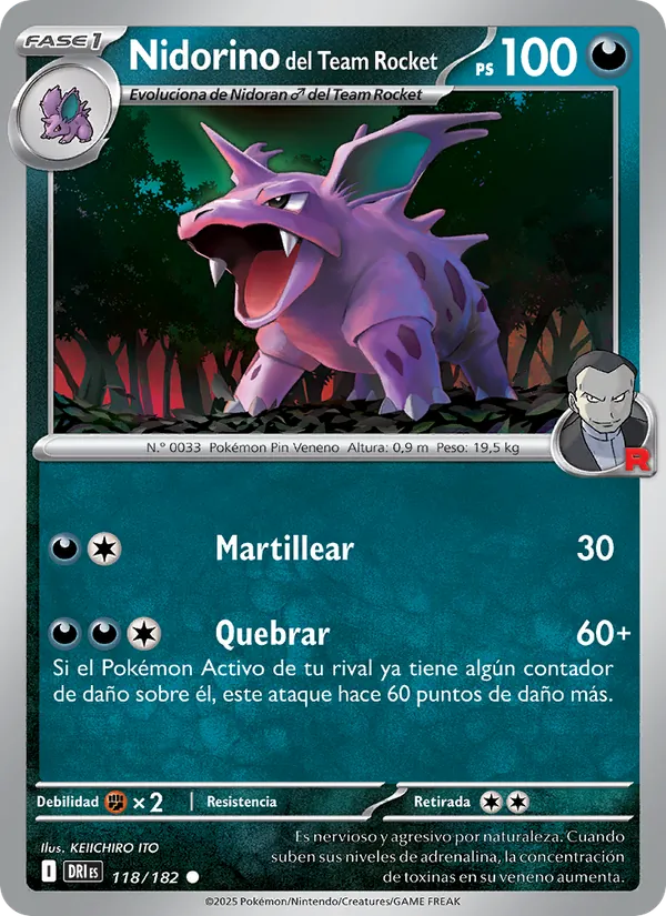 Nidorino del Team Rocket Rivales Predestinados 118/182
