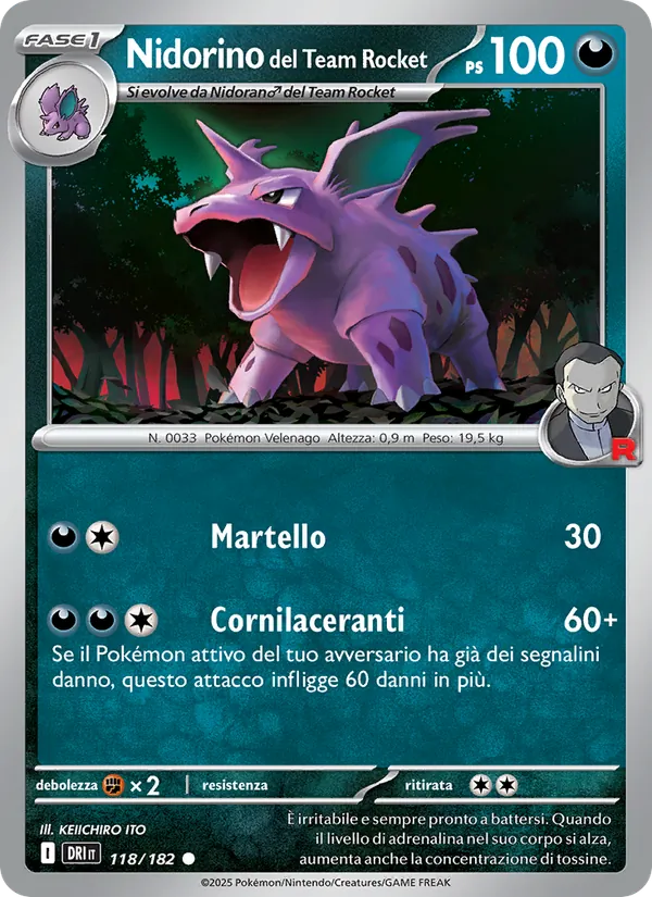 Nidorino del Team Rocket Rivali Predestinati 118/182