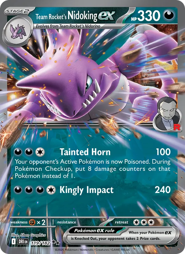 Team Rocket's Nidoking ex Destined Rivals 119/182