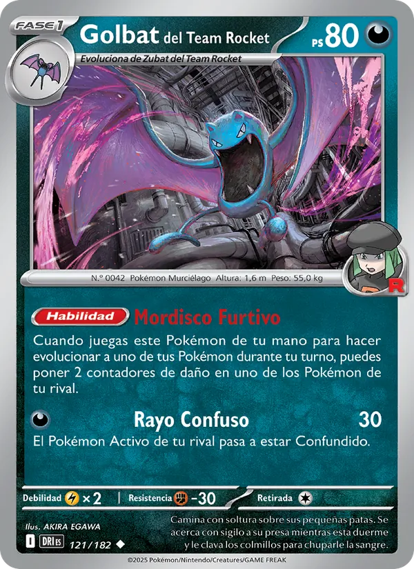 Golbat del Team Rocket Rivales Predestinados 121/182