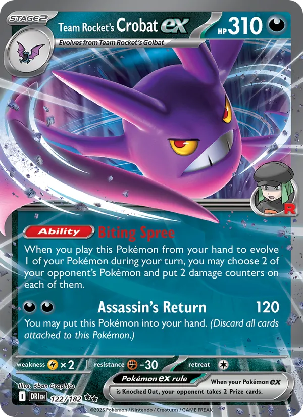 Team Rocket's Crobat ex Destined Rivals 122/182