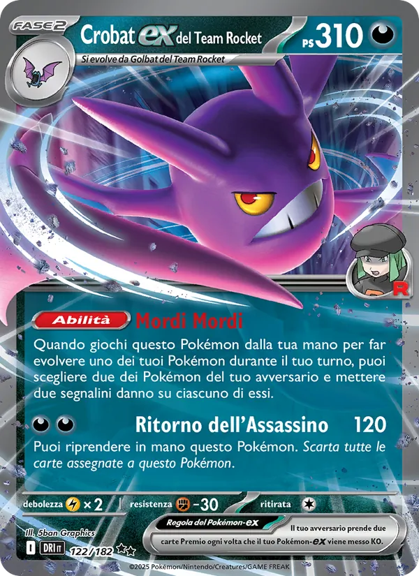 Crobat-ex del Team Rocket Rivali Predestinati 122/182