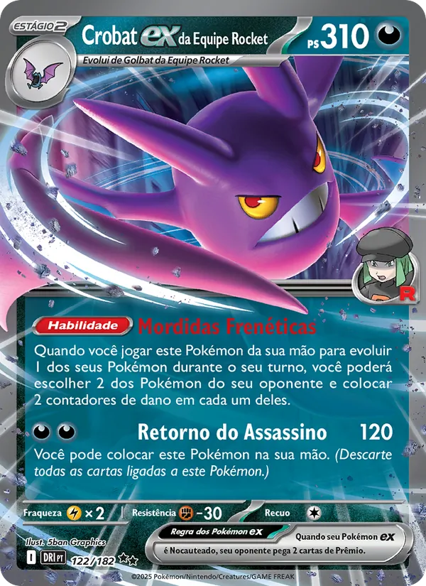 Crobat ex da Equipe Rocket Rivais Predestinados 122/182