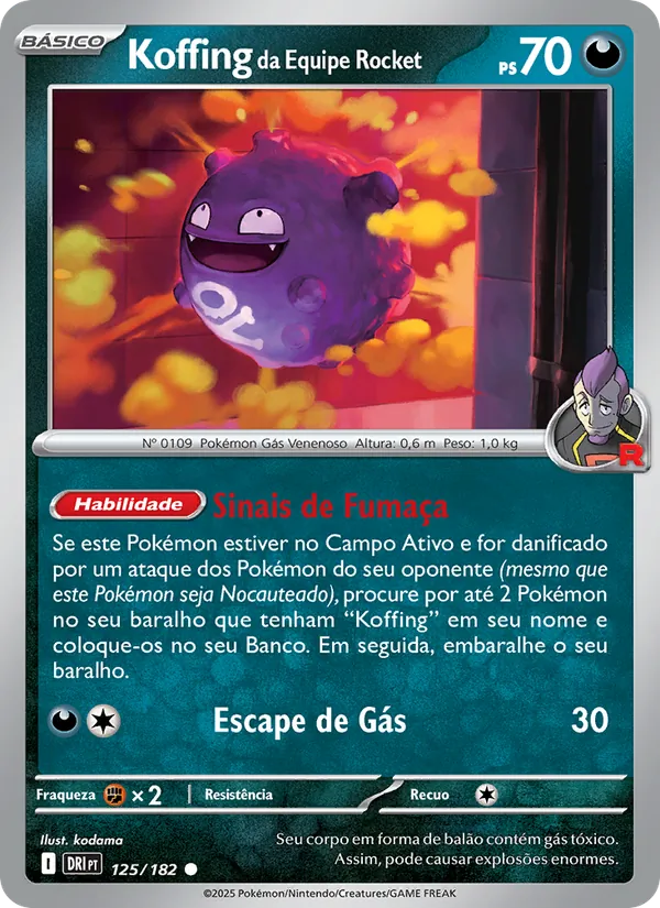 Koffing da Equipe Rocket Rivais Predestinados 125/182