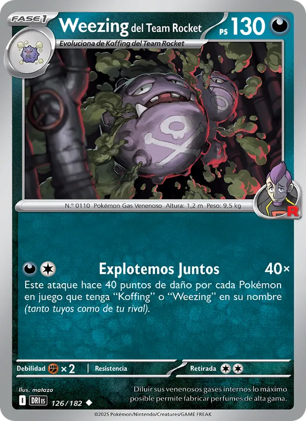 Weezing del Team Rocket Rivales Predestinados 126/182