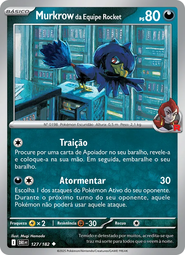 Murkrow da Equipe Rocket Rivais Predestinados 127/182