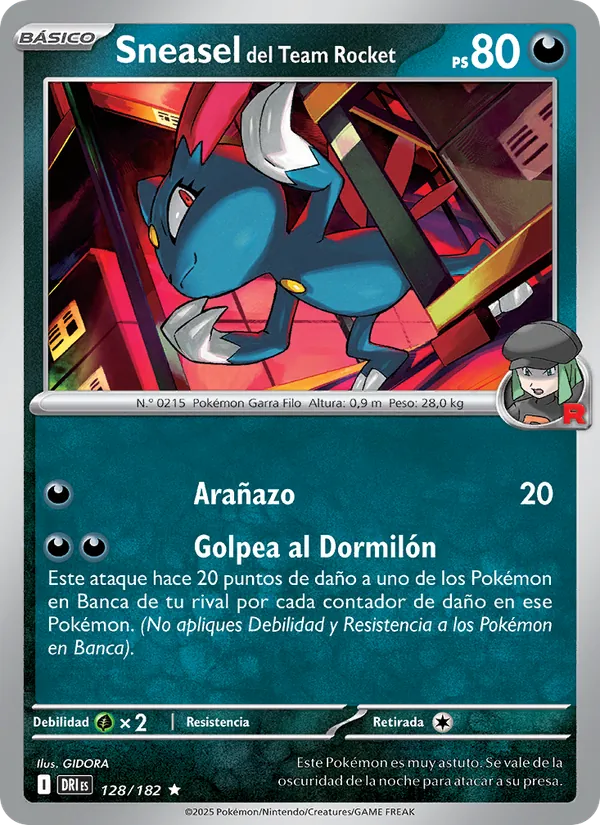 Sneasel del Team Rocket Rivales Predestinados 128/182