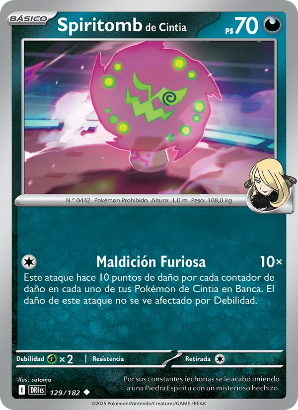 Spiritomb de Cintia Rivales Predestinados 129/182