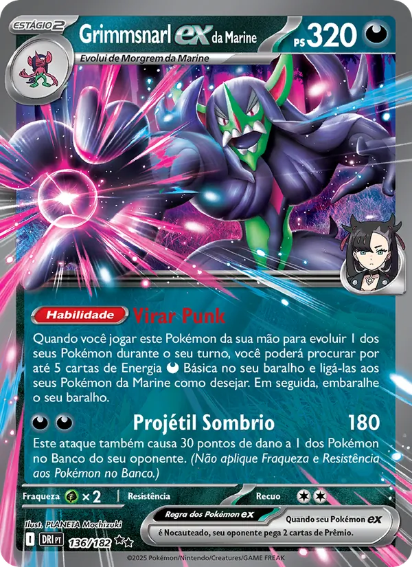 Grimmsnarl ex da Marine Rivais Predestinados 136/182