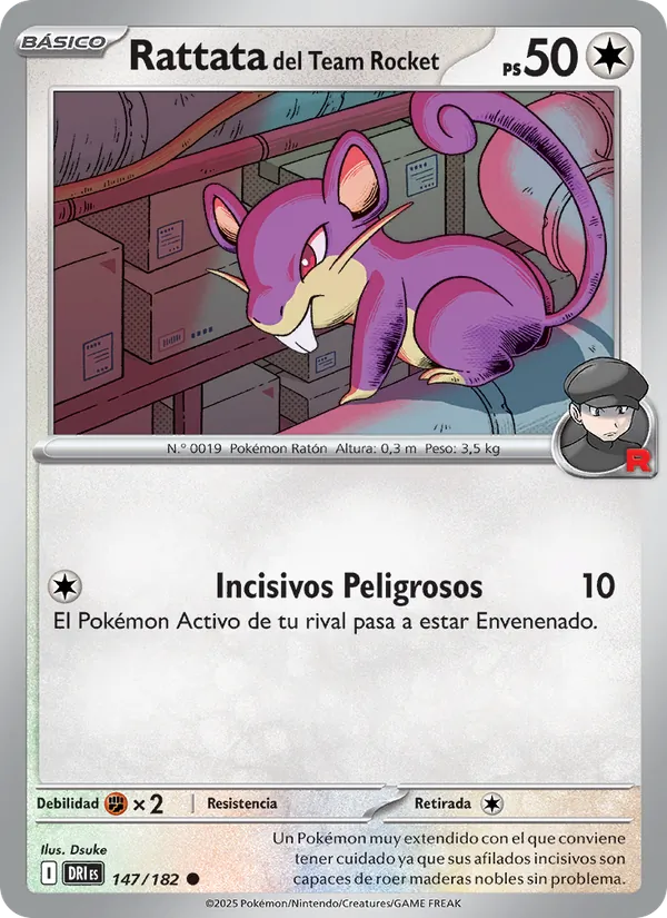 Rattata del Team Rocket Rivales Predestinados 147/182