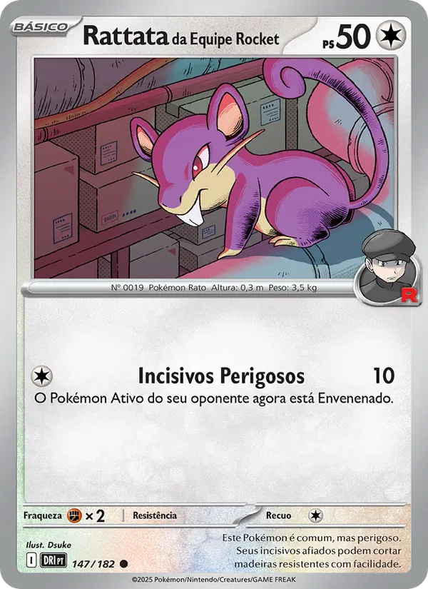 Rattata da Equipe Rocket Rivais Predestinados 147/182