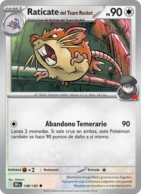Raticate del Team Rocket Rivales Predestinados 148/182