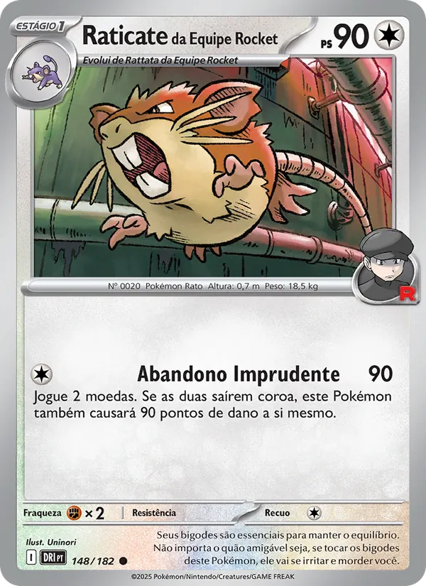 Raticate da Equipe Rocket Rivais Predestinados 148/182