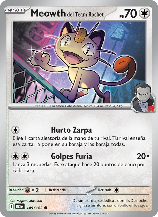 Meowth del Team Rocket Rivales Predestinados 149/182