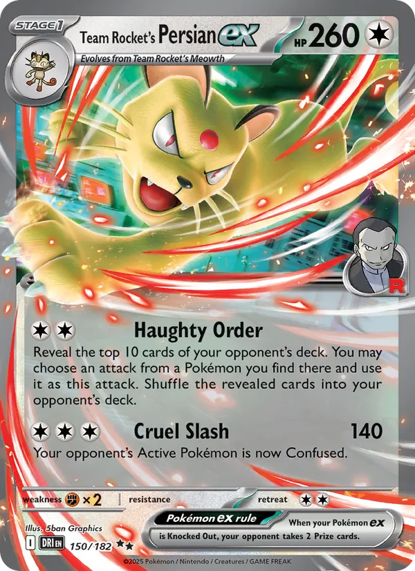 Team Rocket's Persian ex Destined Rivals 150/182