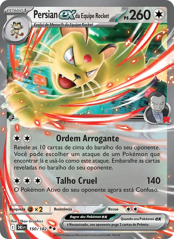 Persian ex da Equipe Rocket Rivais Predestinados 150/182