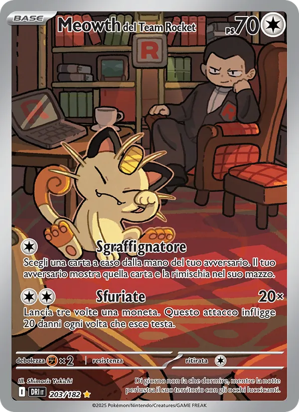 Meowth del Team Rocket Rivali Predestinati 203/182