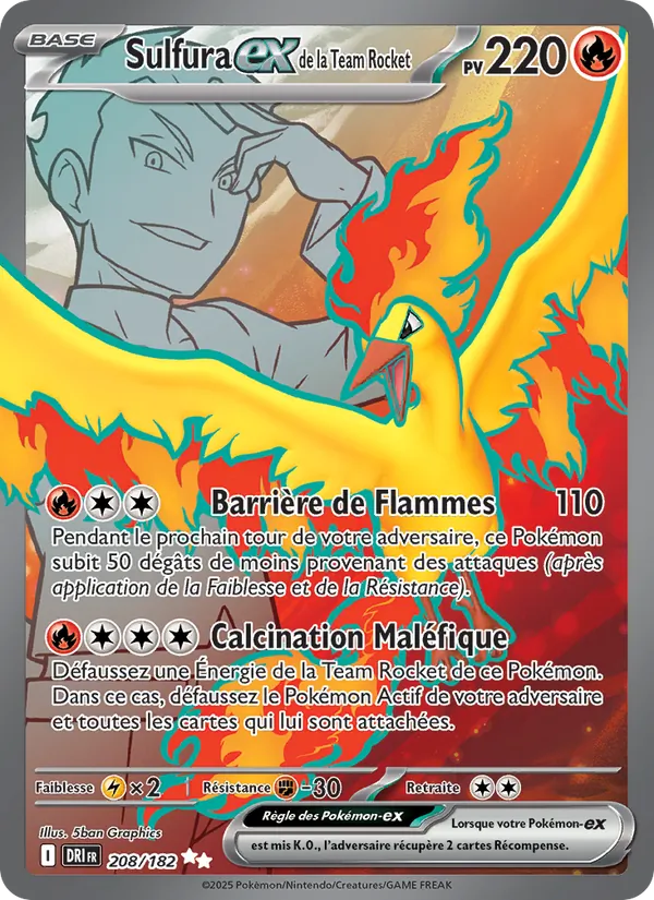 Sulfura-ex de la Team Rocket Rivalités Destinées 208/182
